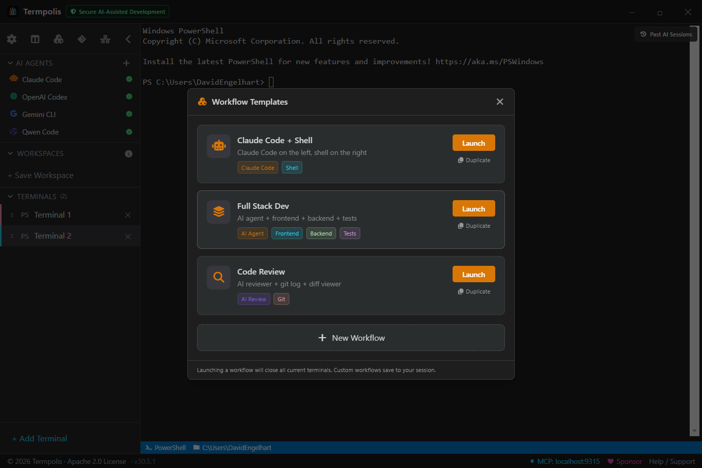 Background watchers card — sensitive-file-read alerts and per-agent egress audit summary.